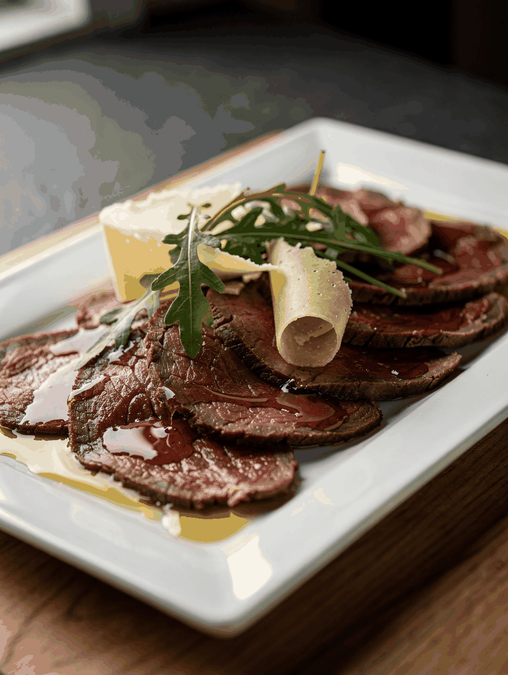 Beef carpaccio with parmesan and arugula