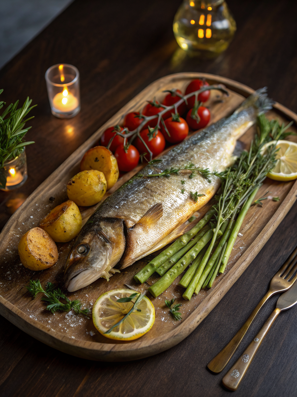 Roasted Mediterranean sea bass